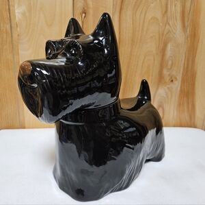 Vintage Metlox Pottery Ceramic Black Scotty Scottie Dog Cookie Jar Made in USA